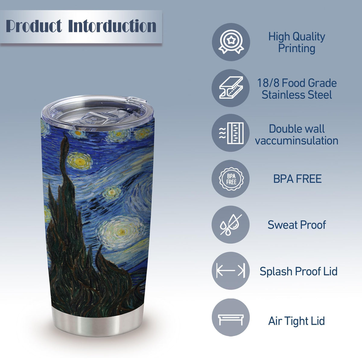20oz Insulated Stainless Steel Tumbler with Lid M3006