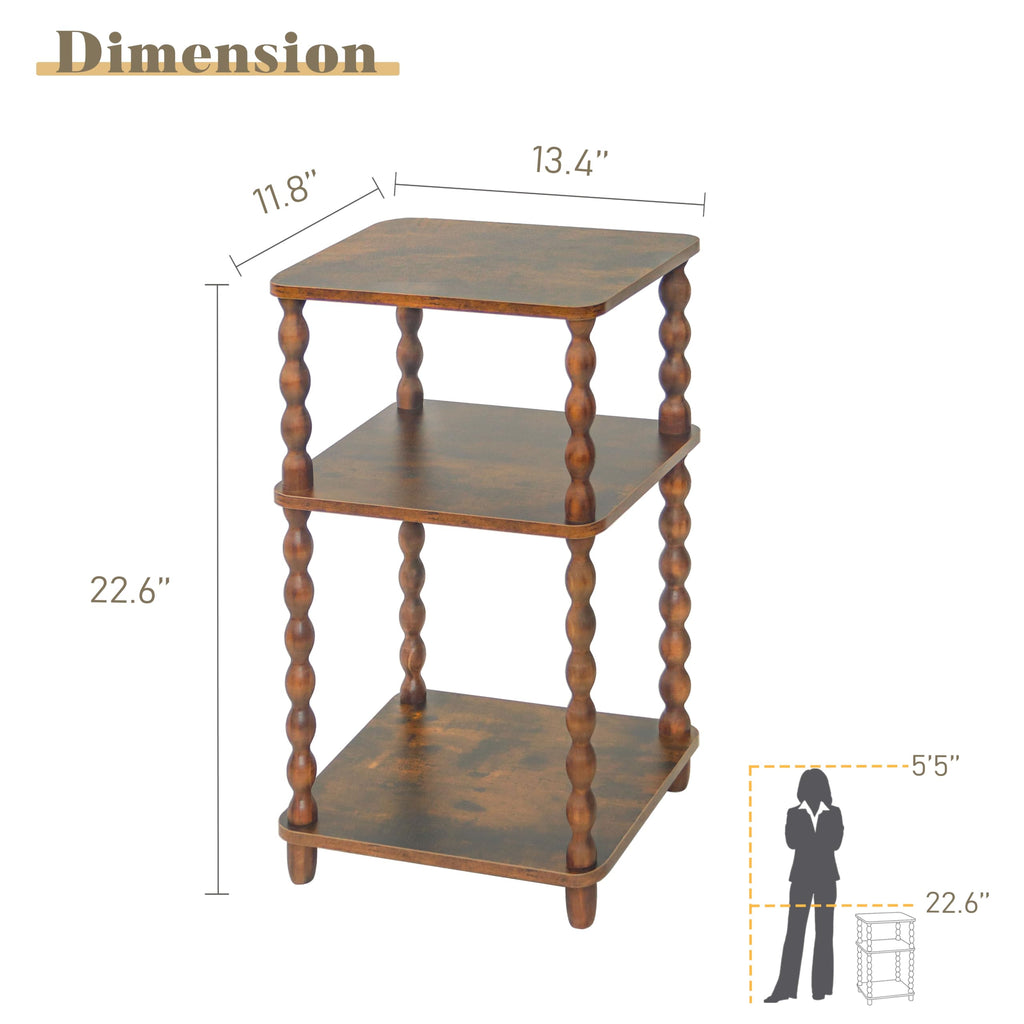 Small 3-Tier Side Table with Shelf V842