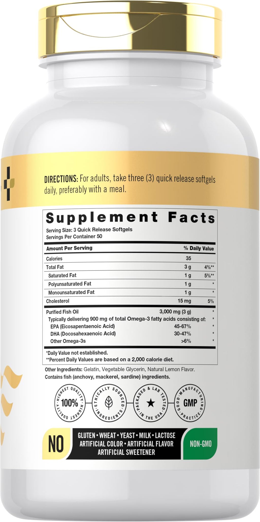 Fish Oil 3000mg 150 Softgels Omega-3 EPA DHA K14859