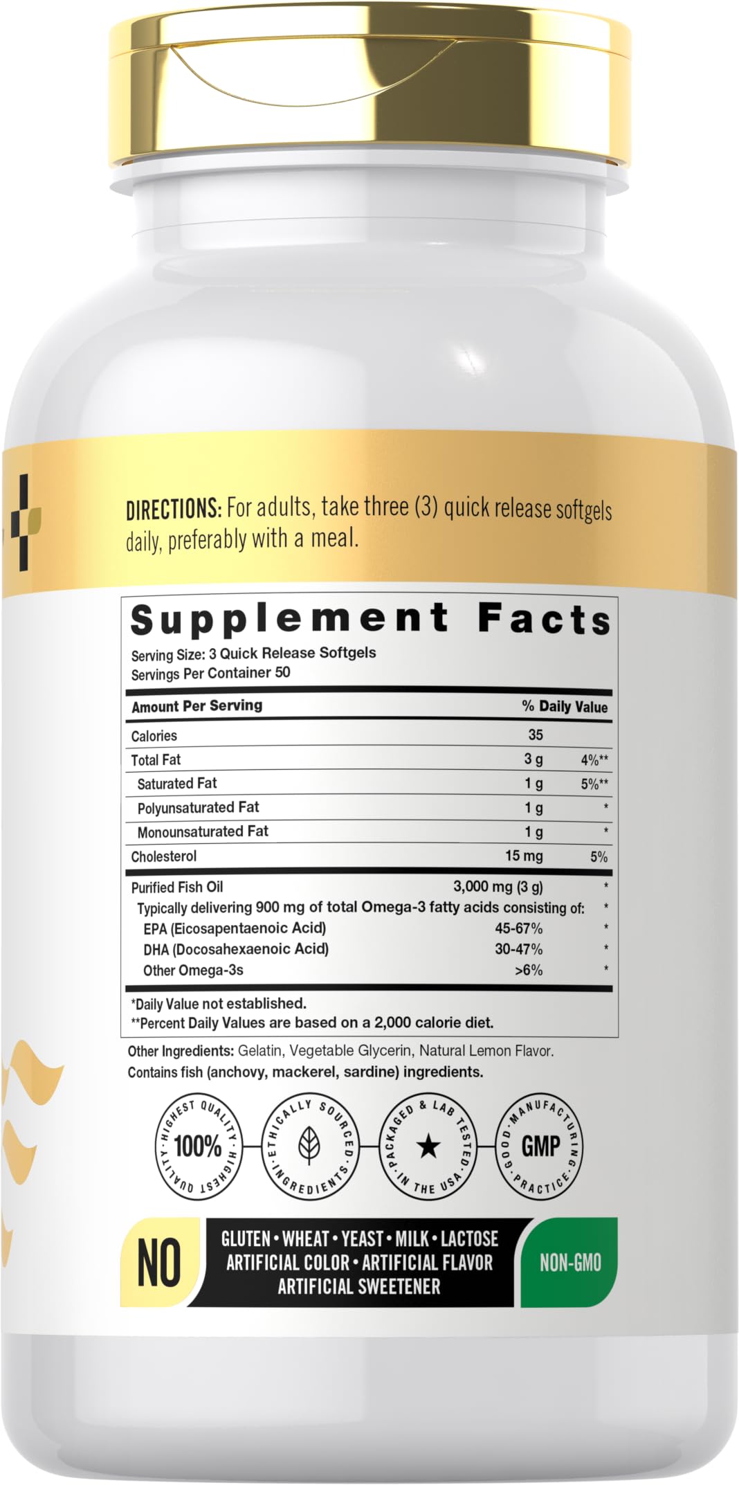 Fish Oil 3000mg 150 Softgels Omega-3 EPA DHA K14859