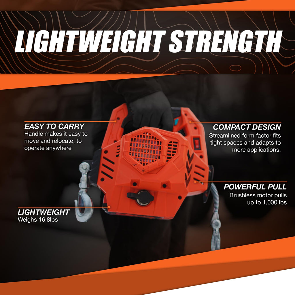 Portable Electric Winch with Synthetic Rope V149681