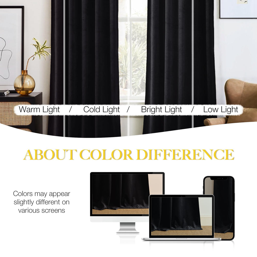 Black Out Velvet Curtains 108 inches Long Q411339