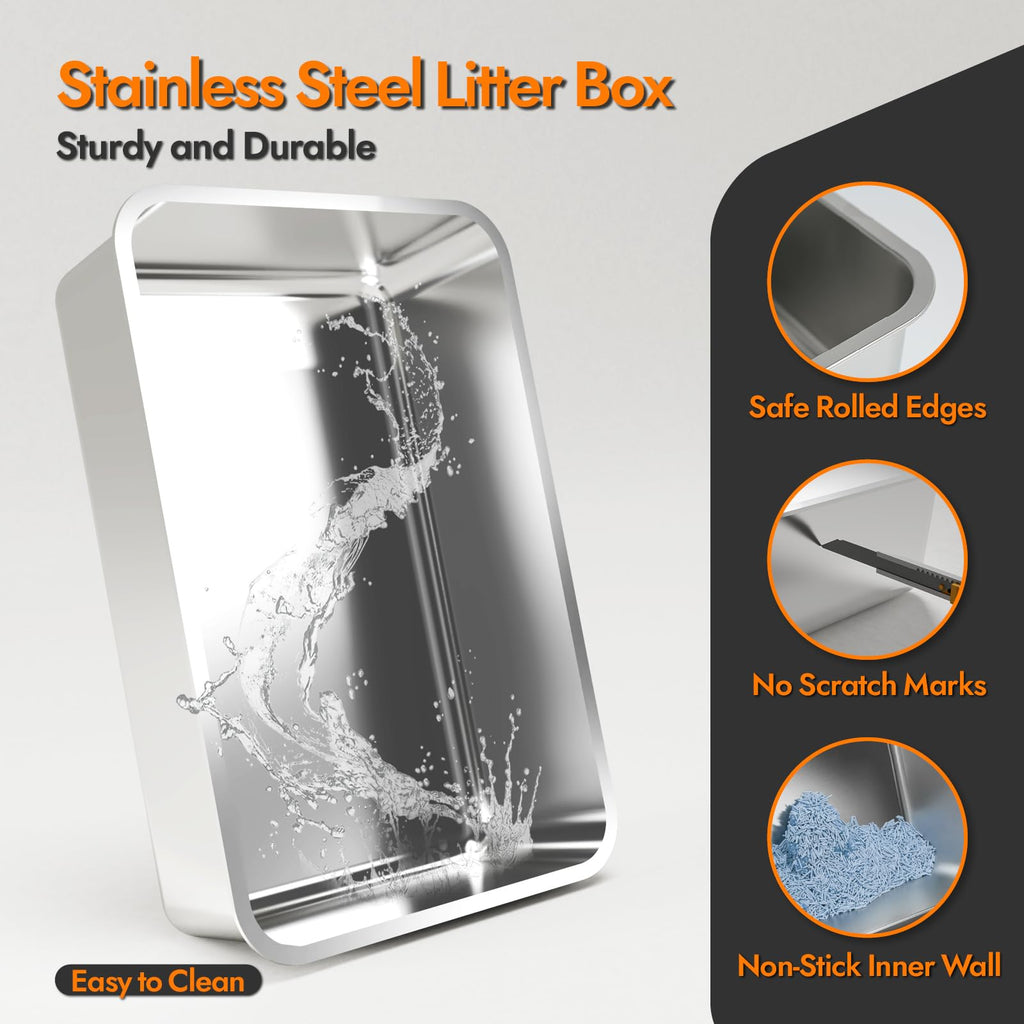 Stainless Steel Cat Litter Box with Lid H62008