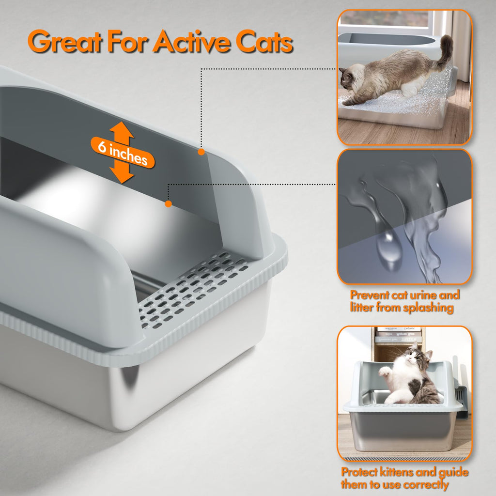 Stainless Steel Cat Litter Box with Lid H62008