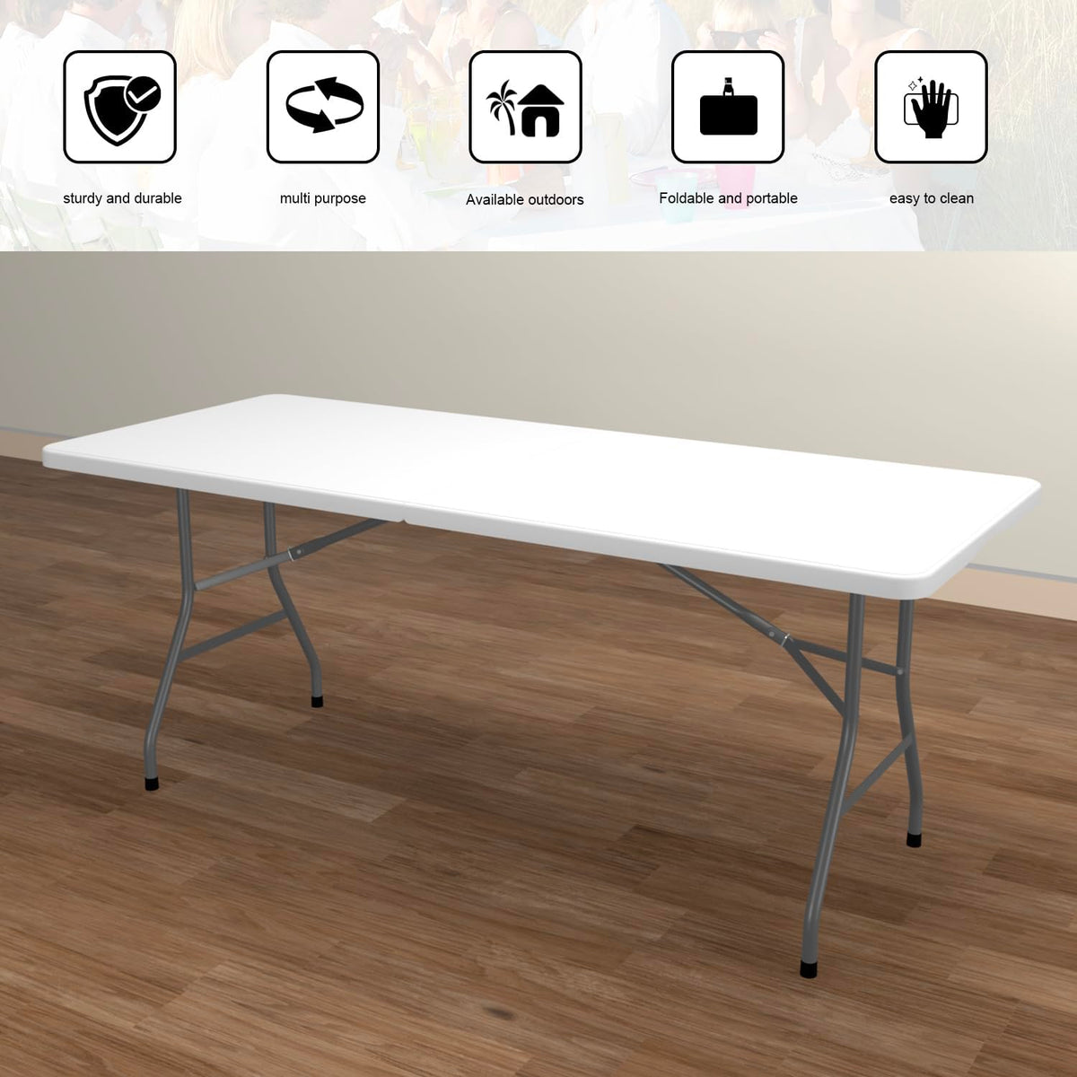 White Folding Table D8256