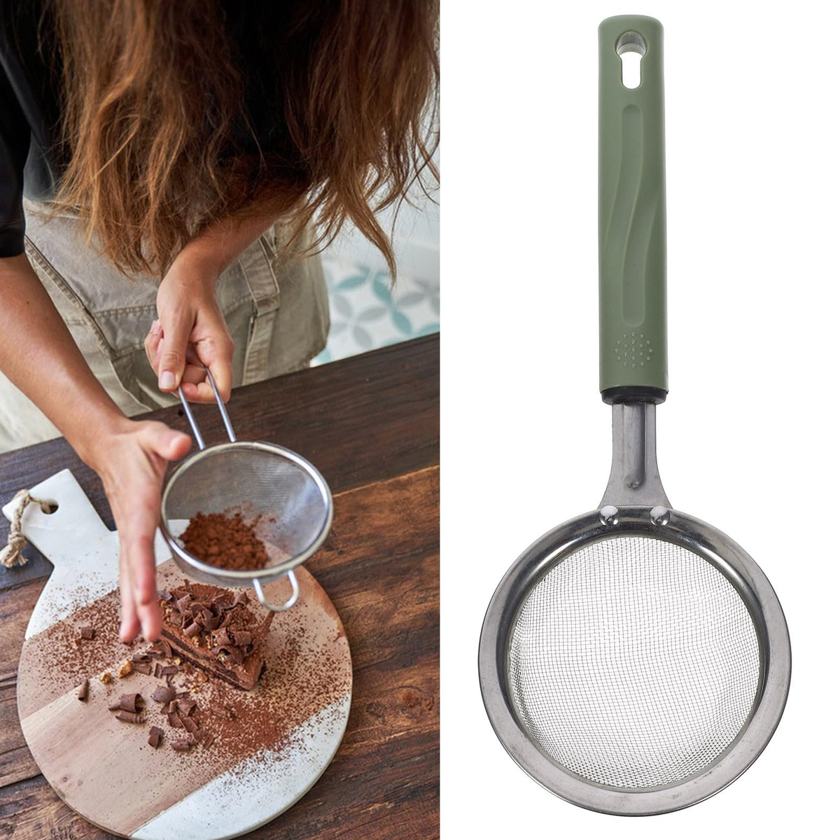 Stainless Steel Food Mesh Strainer with Handle Q42572