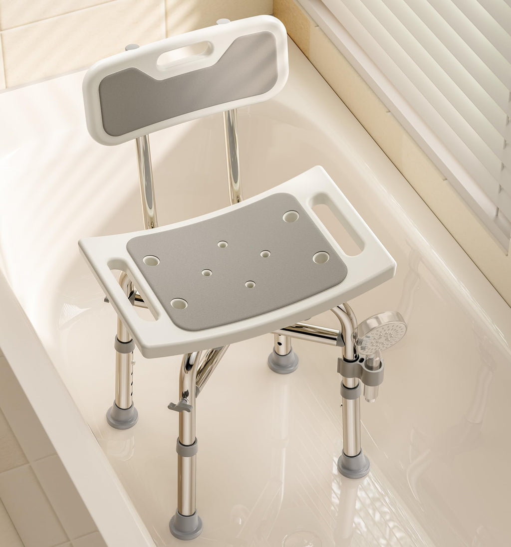 Shower Chair with Back Seat Bench C835
