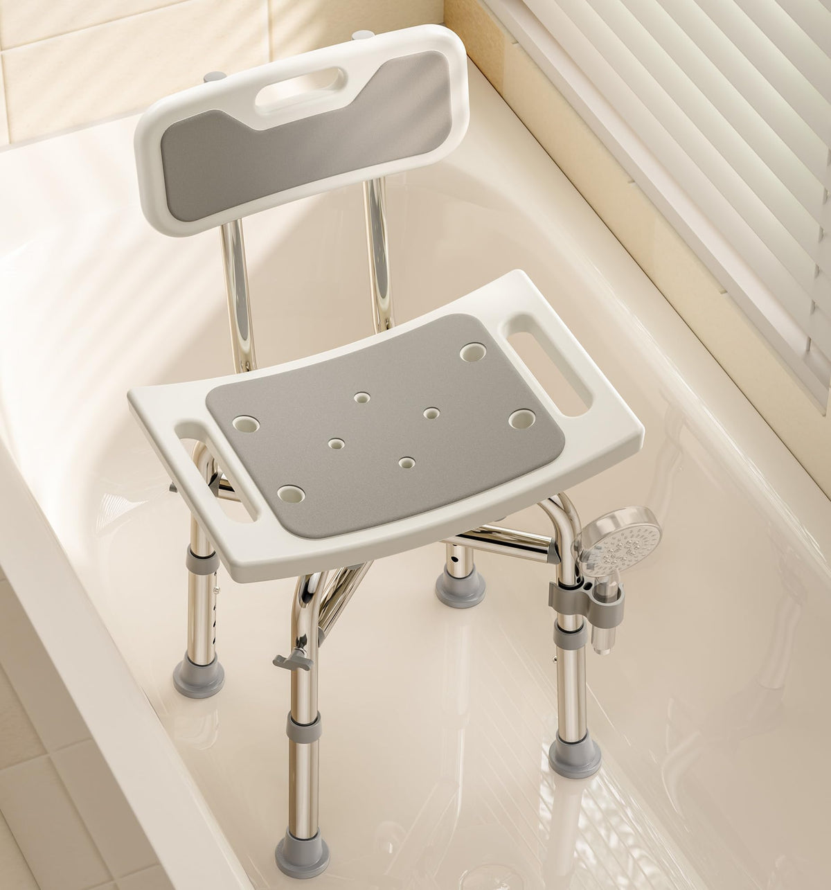 Shower Chair with Back Seat Bench C835