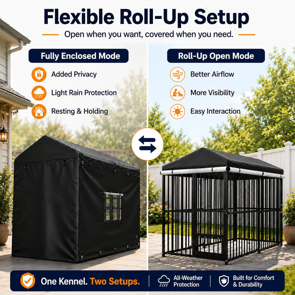 Heavy Duty Outdoor Dog Kennel with Cover R29996