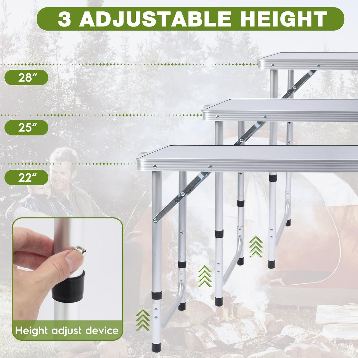 Folding Camping Table with Storage Organizer G2089