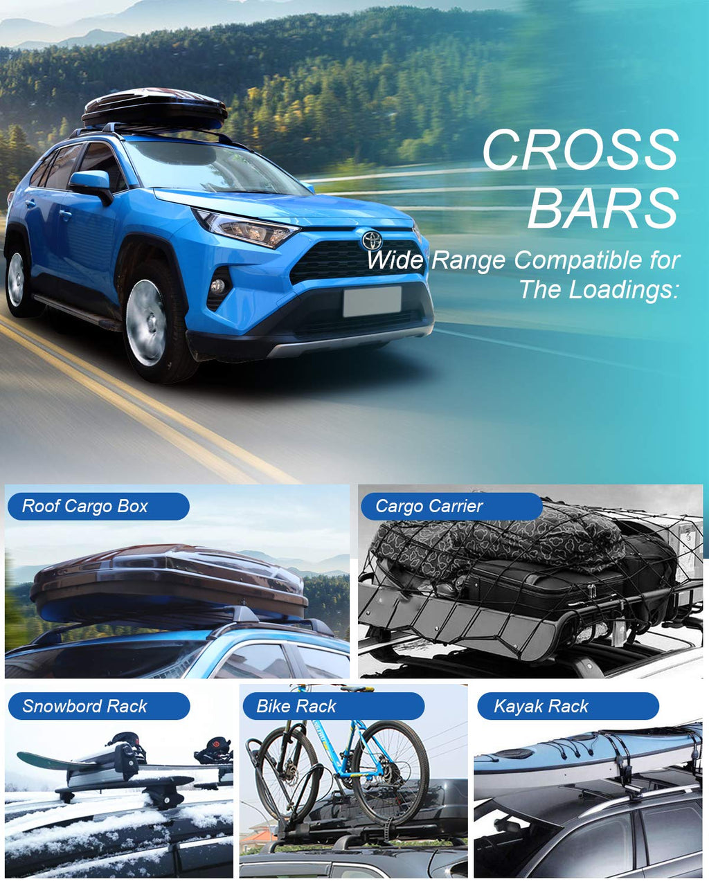 Lockable 260lbs Roof Rack Crossbar F8392