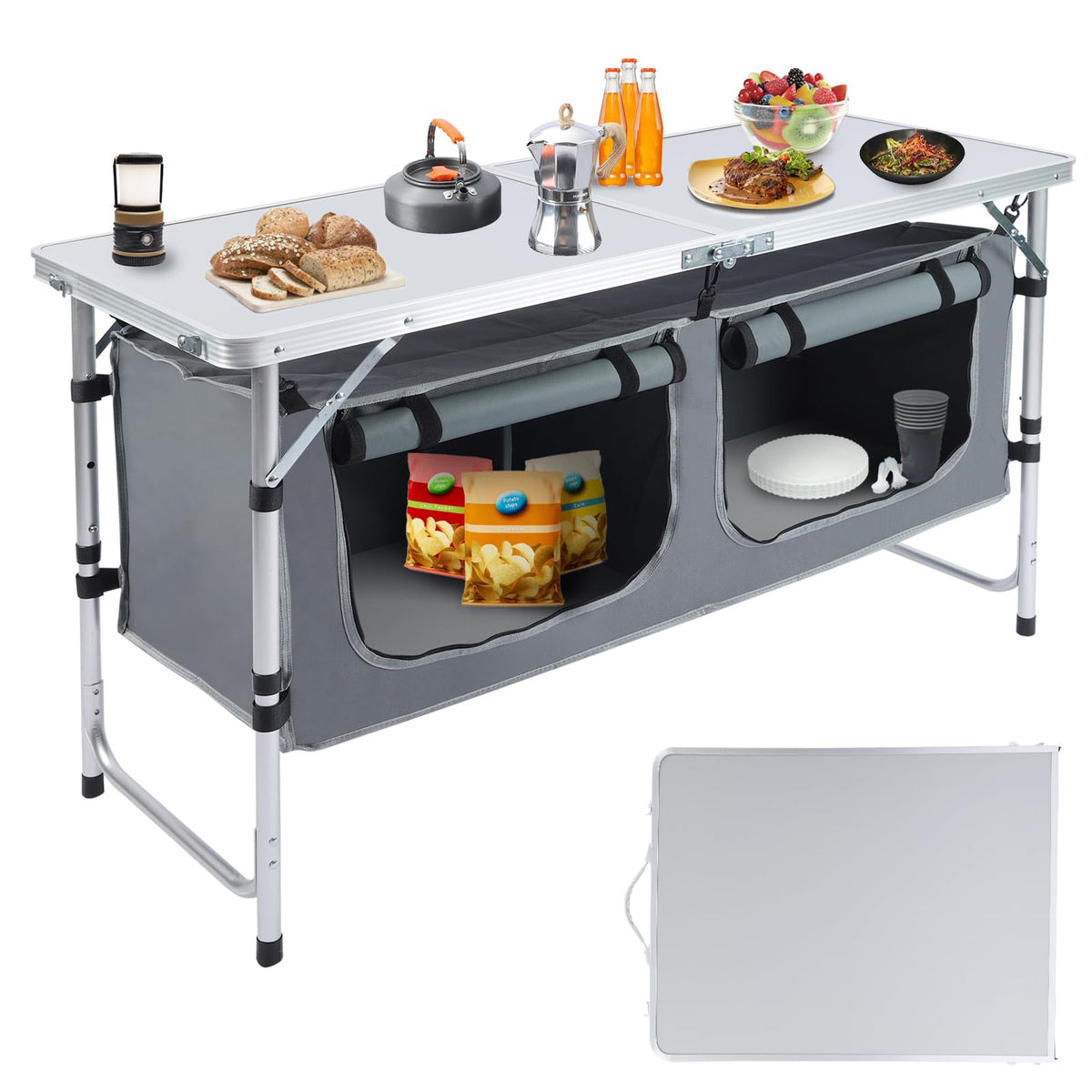 Folding Camping Table with Storage Organizer G2089