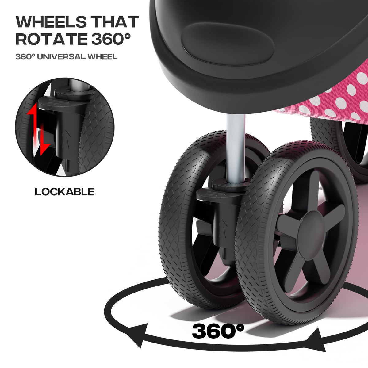 Foldable 3-Wheel Pet Stroller W12903