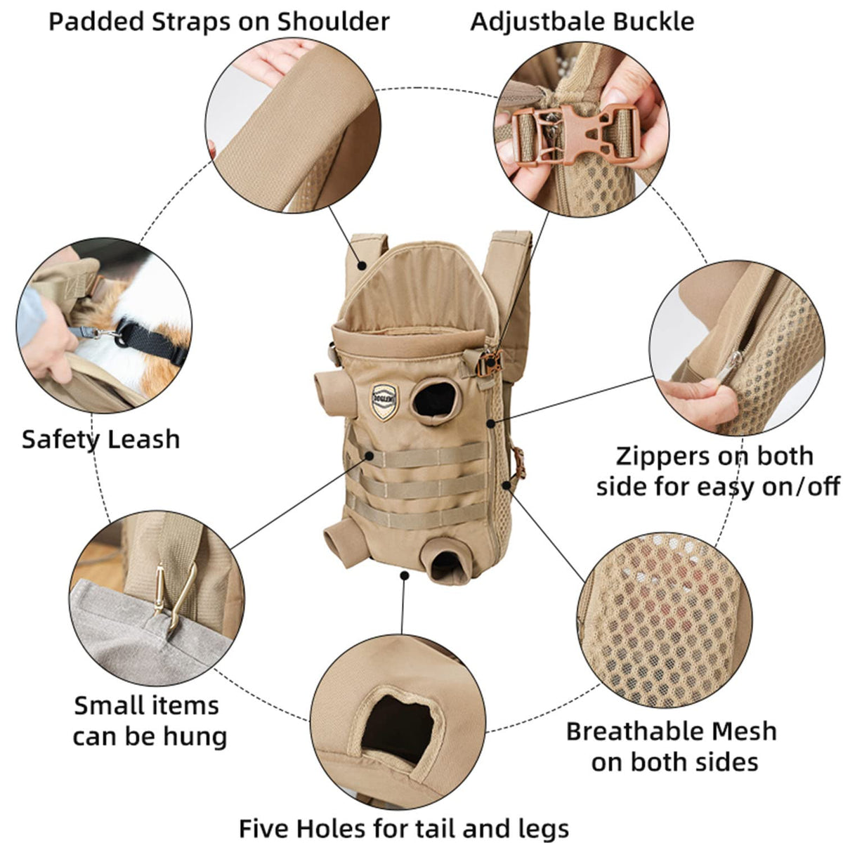 Tactical Dog Backpack Carrier E625349