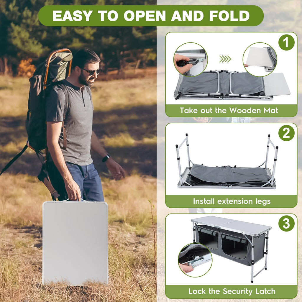 Folding Camping Table with Storage Organizer G2089