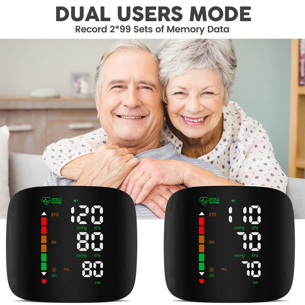 Wrist Blood Pressure Monitor Led Display Black Q6326