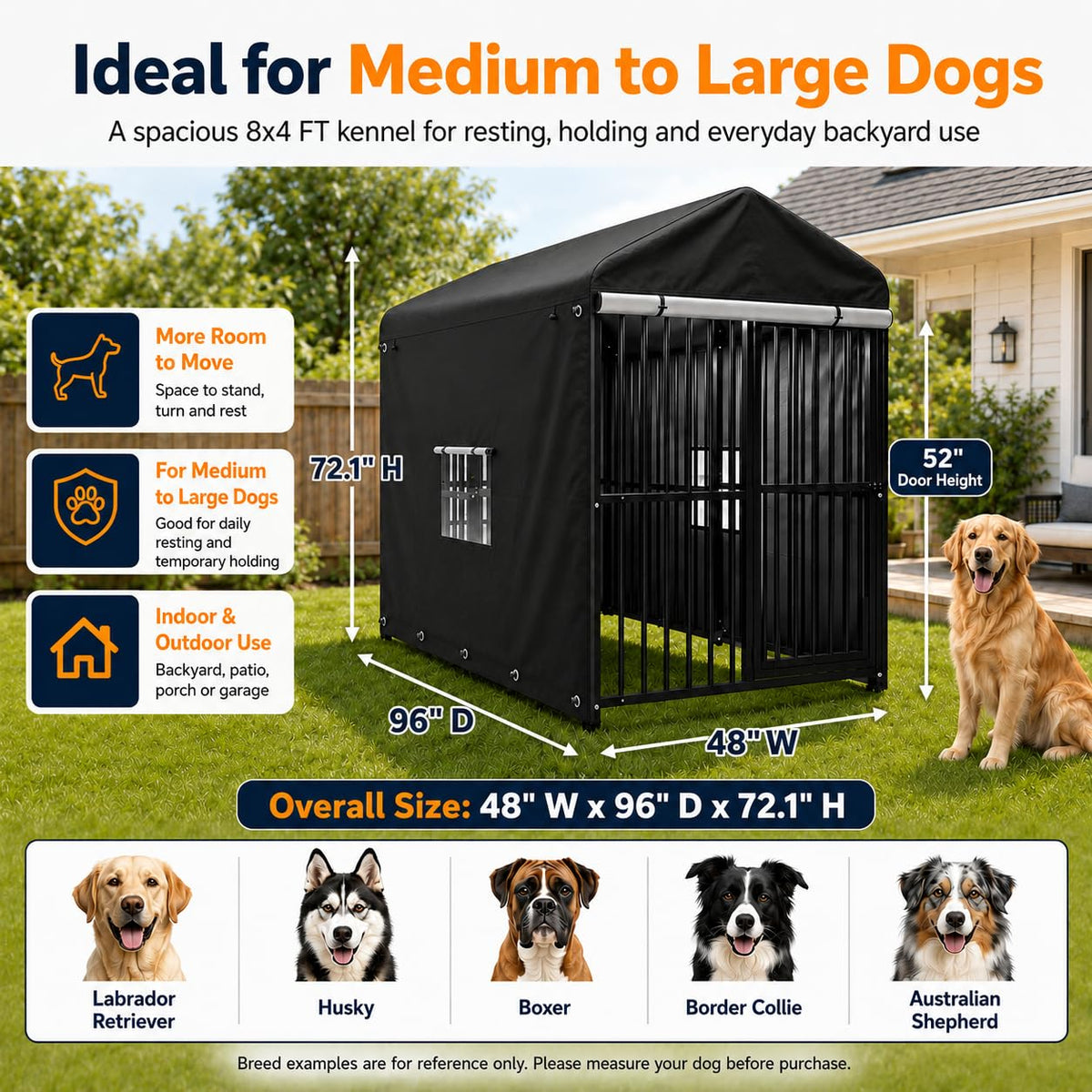 Heavy Duty Outdoor Dog Kennel with Cover R29996
