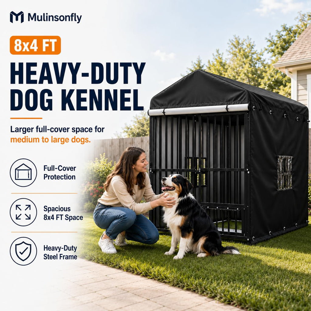 Heavy Duty Outdoor Dog Kennel with Cover R29996