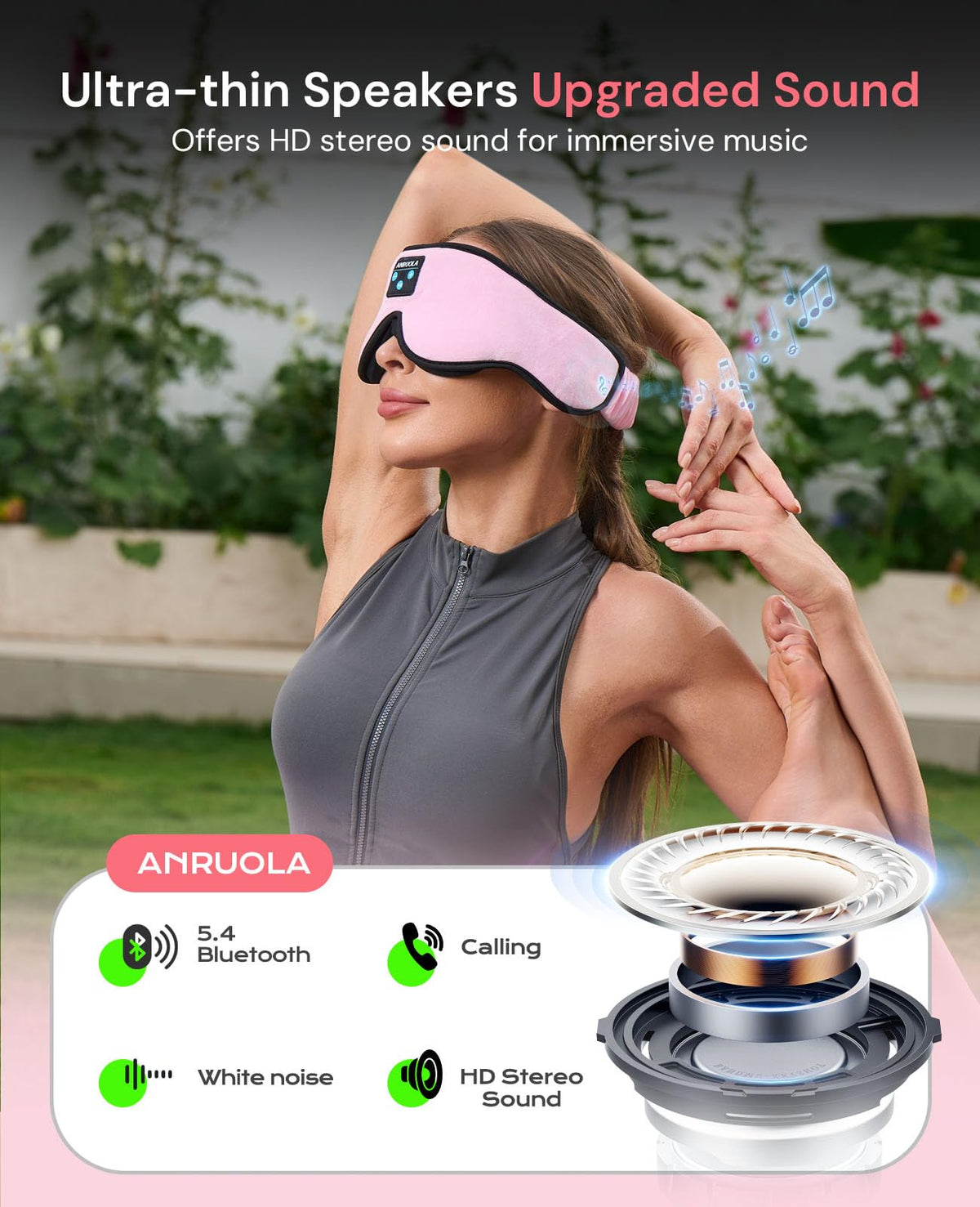 Bluetooth Sleep Mask with Wireless Headphones G292