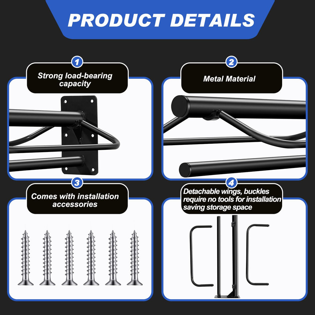 6 Pcs Wall Mount Saddle Rack with Pad Bar V453