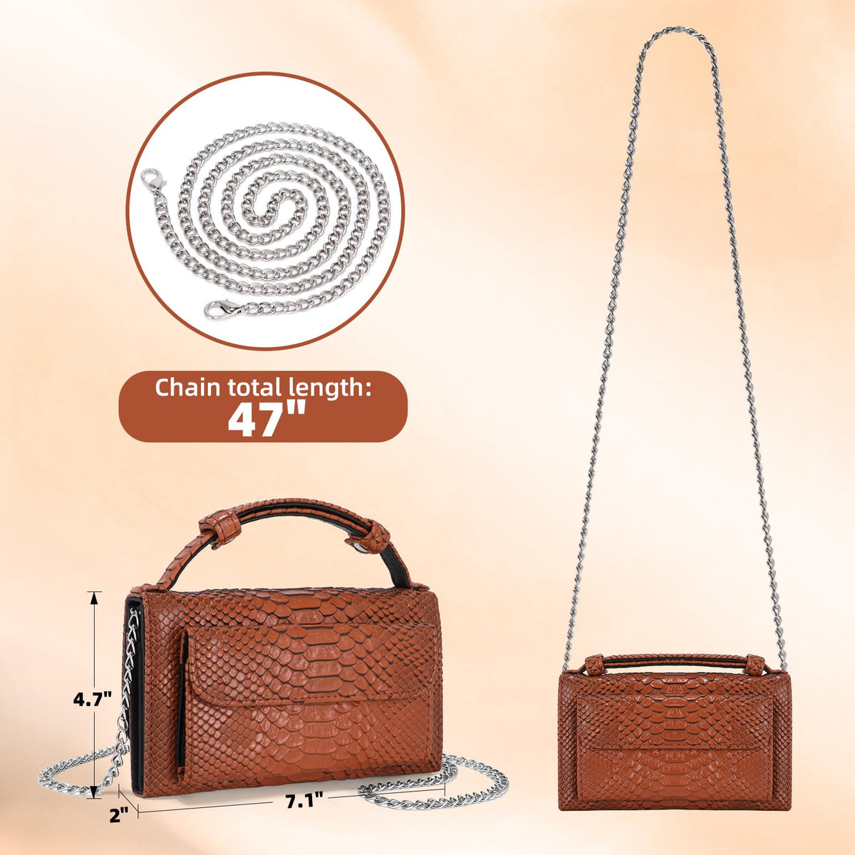 Animal Pattern Embossed Leather Crossbody Wallets Bags J788