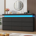 Black 9 Drawer Dresser with Power Outlet Q749