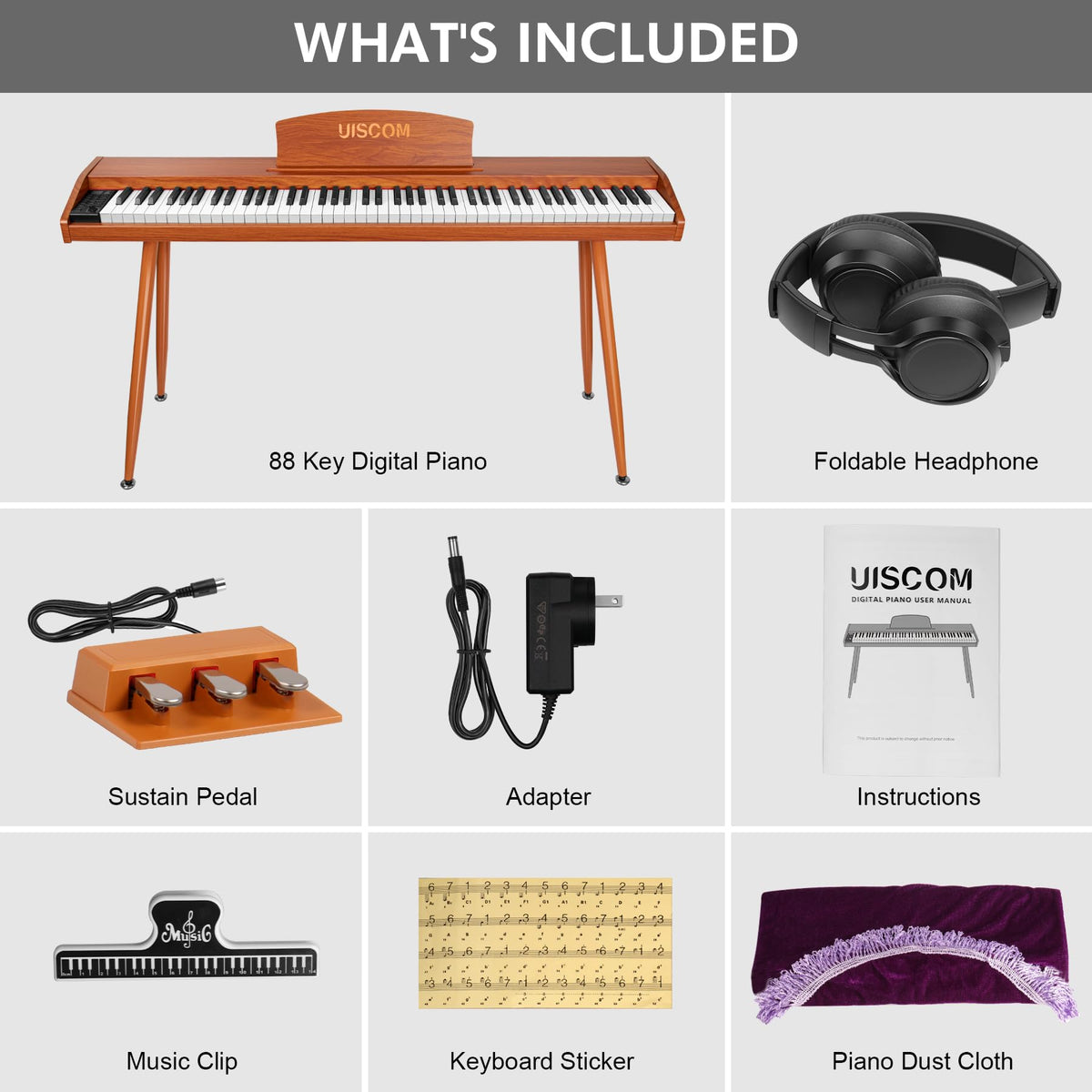 88 Key Semi-Weighted Digital Piano Keyboard T7204