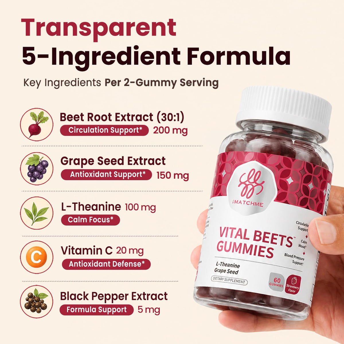 Beet Root Gummies 60 Count Y4275