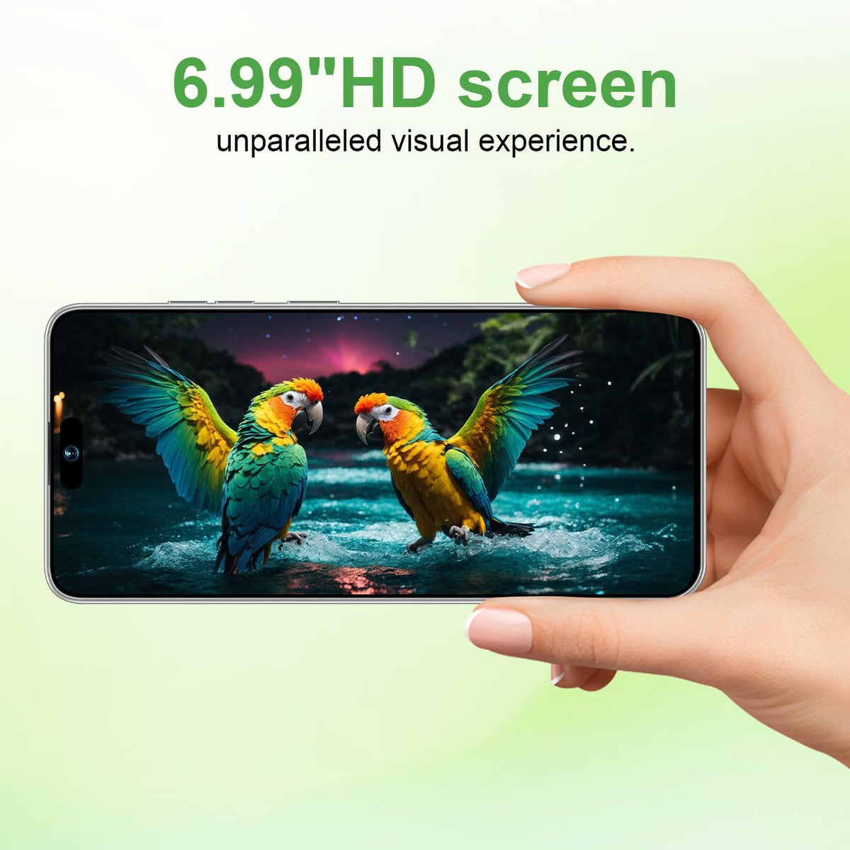 Unlocked Cell Phone 16GB+512GB Smartphone 6.99" HD Screen Android 15 5G 7000mAh (Purple) E80364