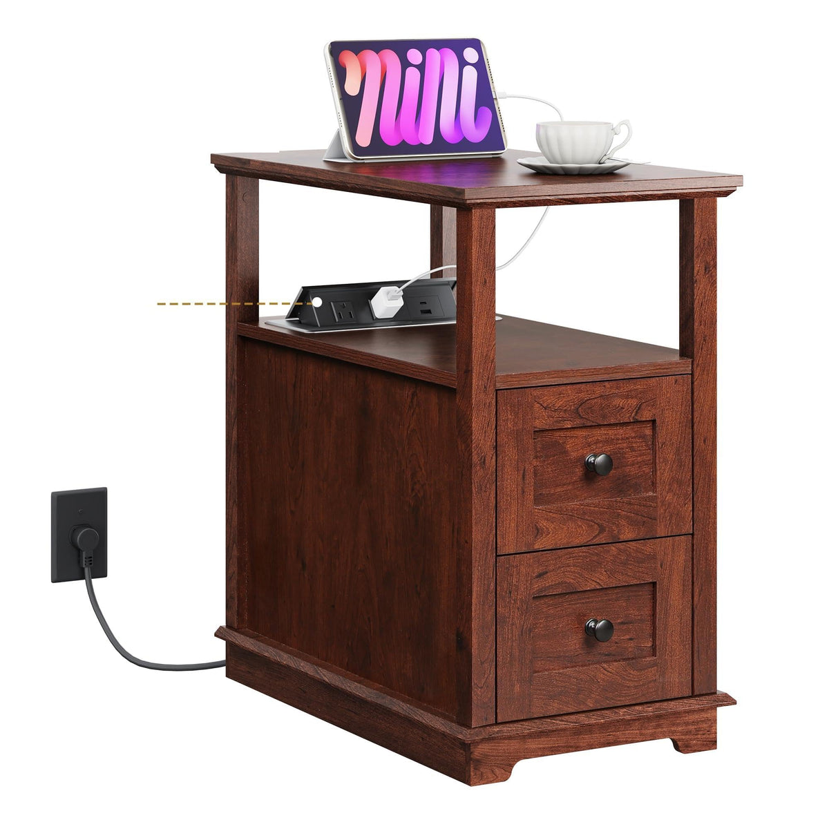 End Table with Charging Station & 2 Drawers J495492