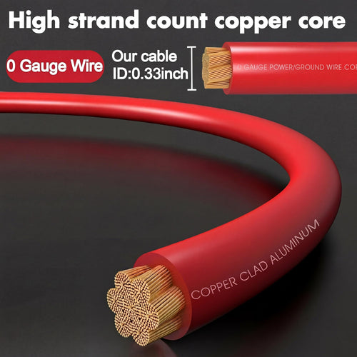 0 Gauge 3000W Amp Wiring Kit with 17FT CCA Power Cable Z270651