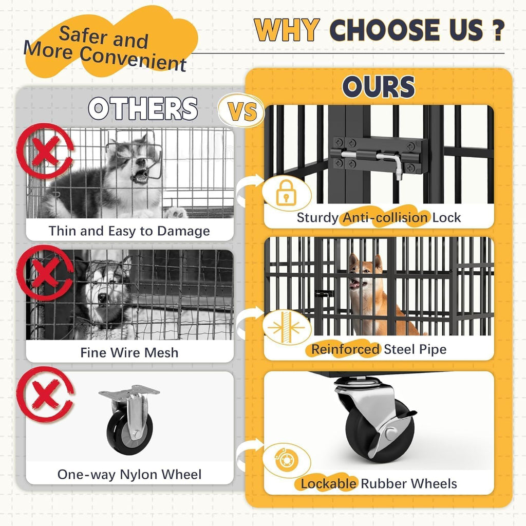 48 in Heavy Duty Dog Crate with Wheel U972147