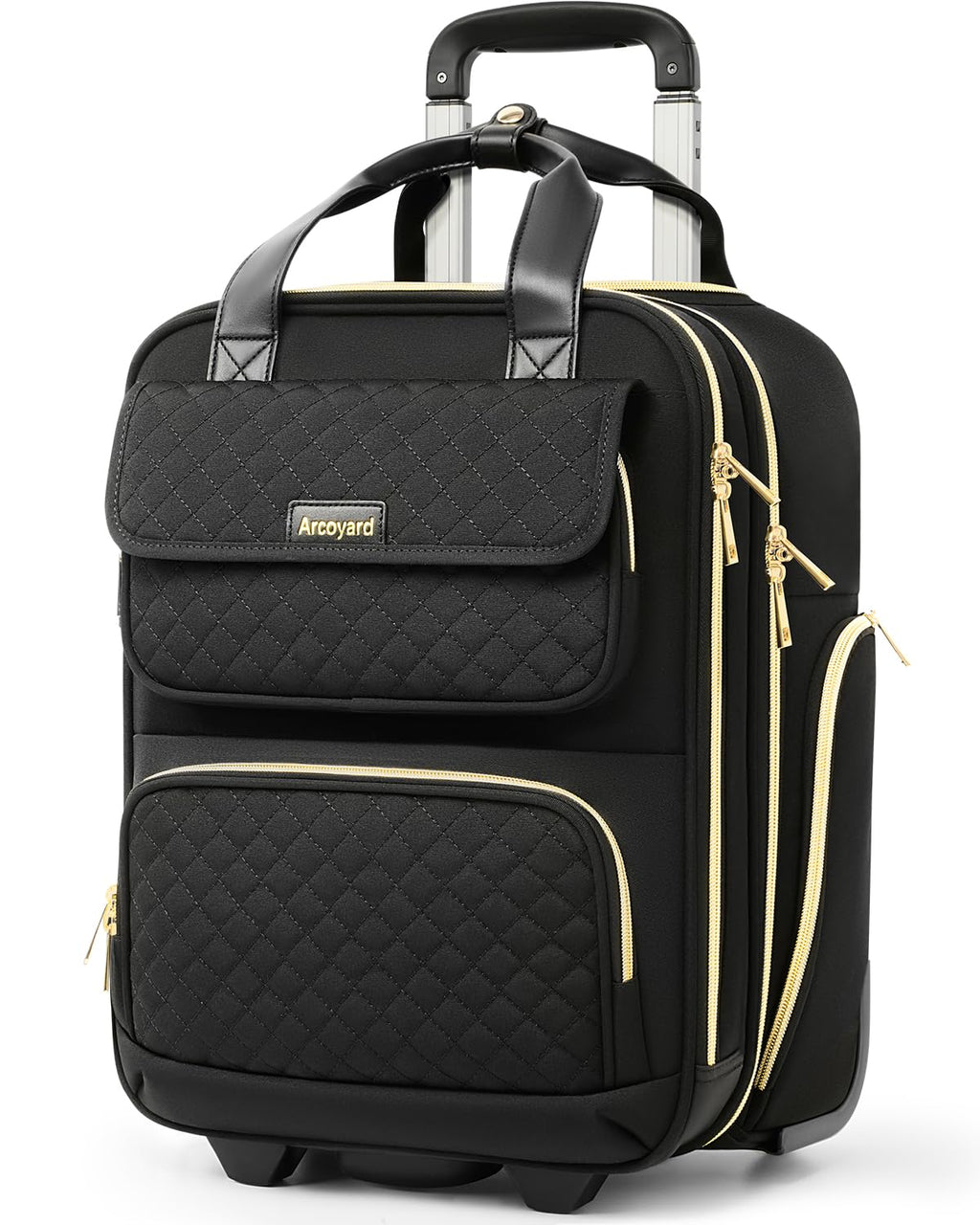 Black 16-Inch Underseat Carry On Luggage with Wheels A667
