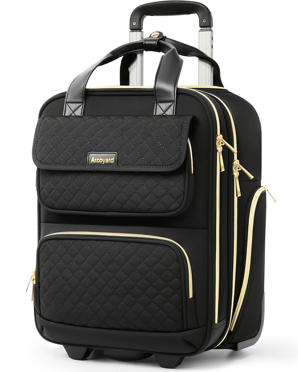Black 16-Inch Underseat Carry On Luggage with Wheels A667