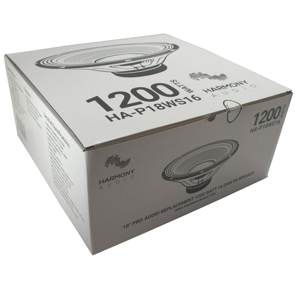 16 Ohm 18 Inch Woofer 4 Pack 1200W Subwoofer J475