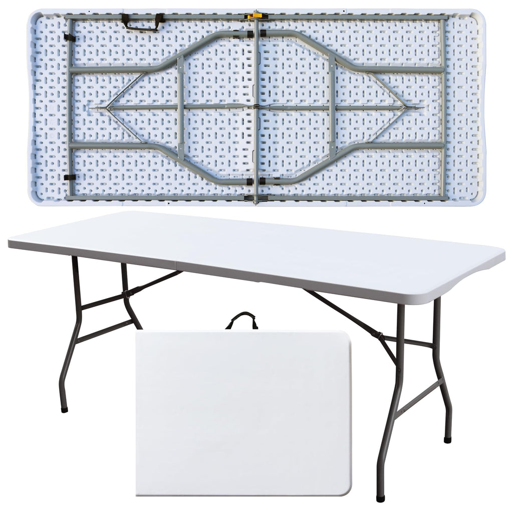 White 6FT Foldable Plastic Table L518916