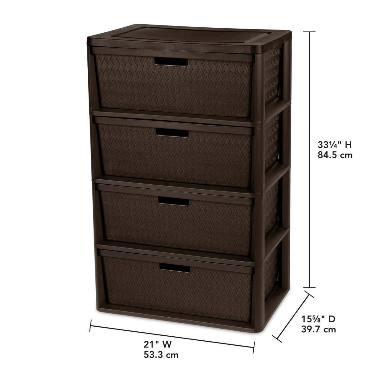 Brown 4 Drawer Storage Tower R71114