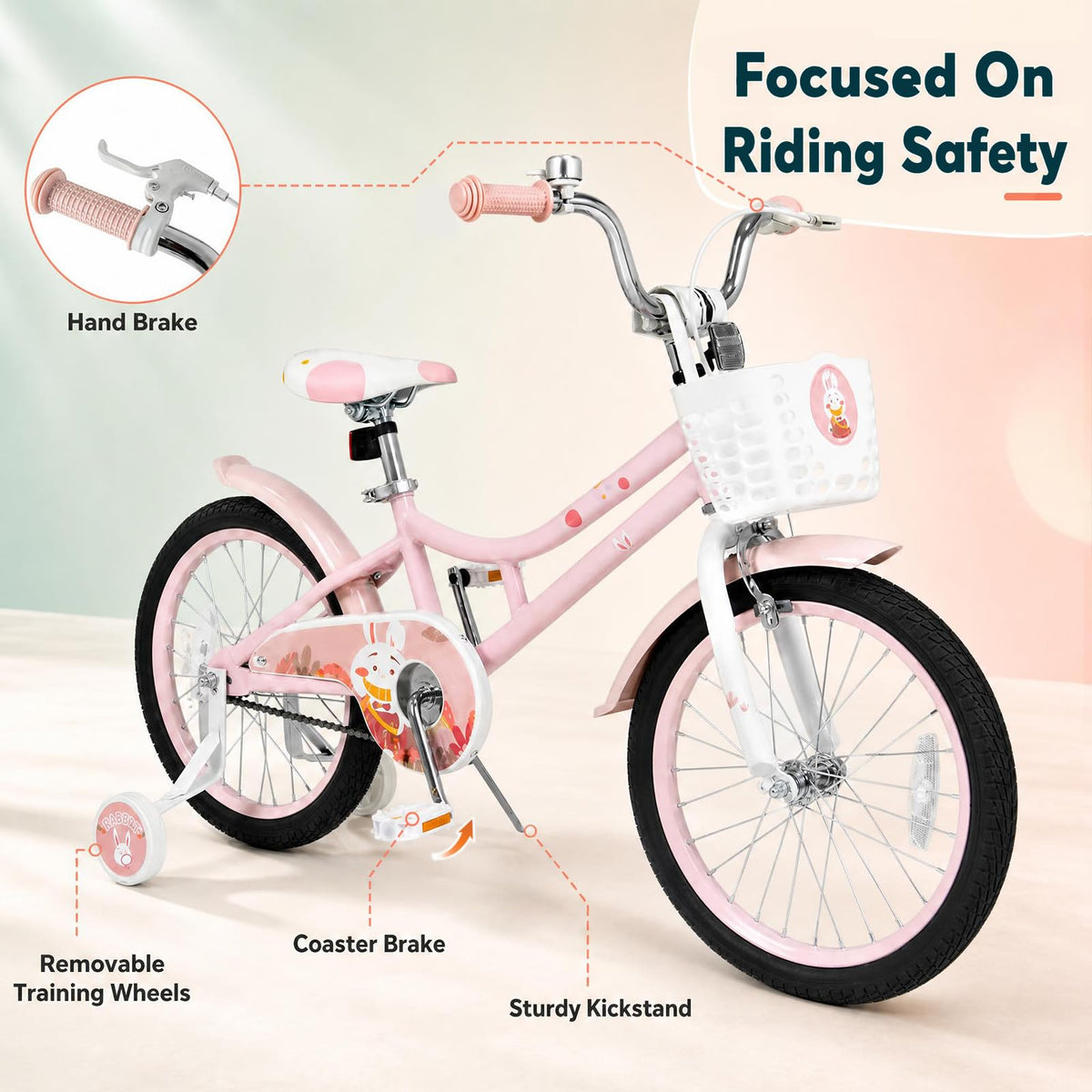 18 Inch Girls Bike with Basket U846230