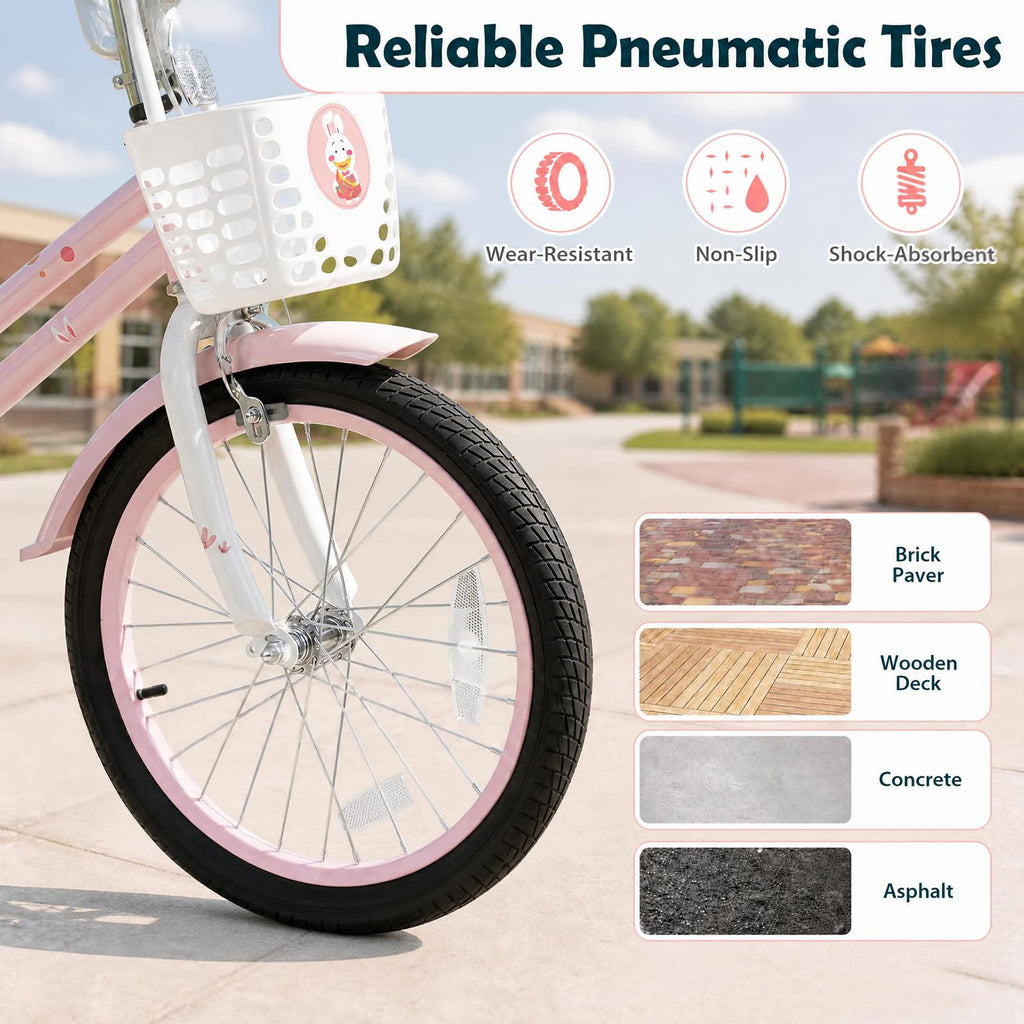 18 Inch Girls Bike with Basket U846230