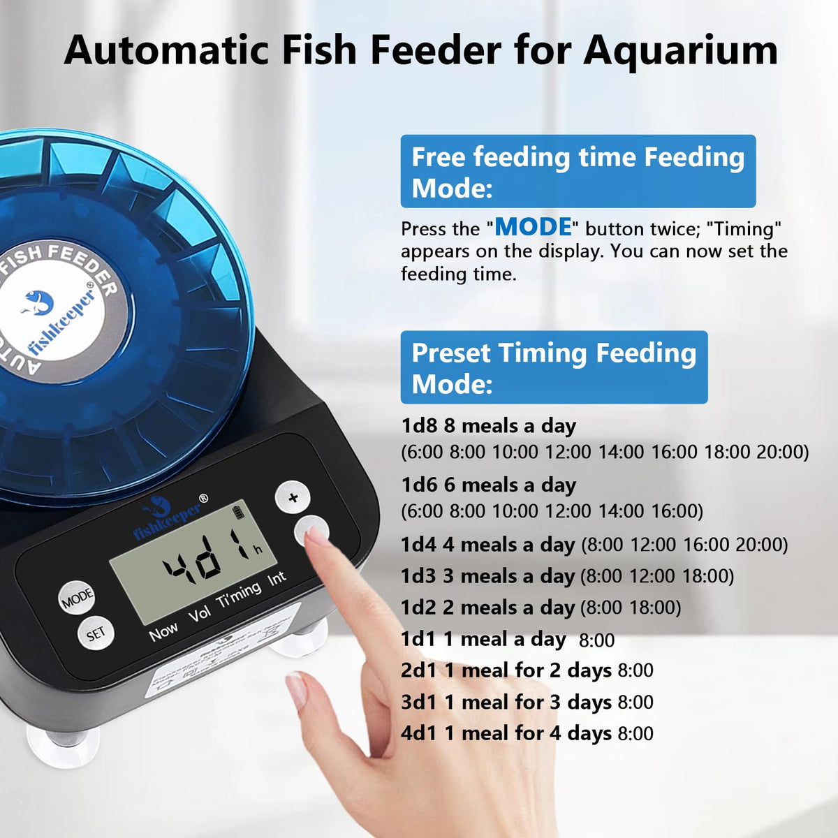 Automatic Fish Feeder and Magnetic Glass Cleaner Brush U74706