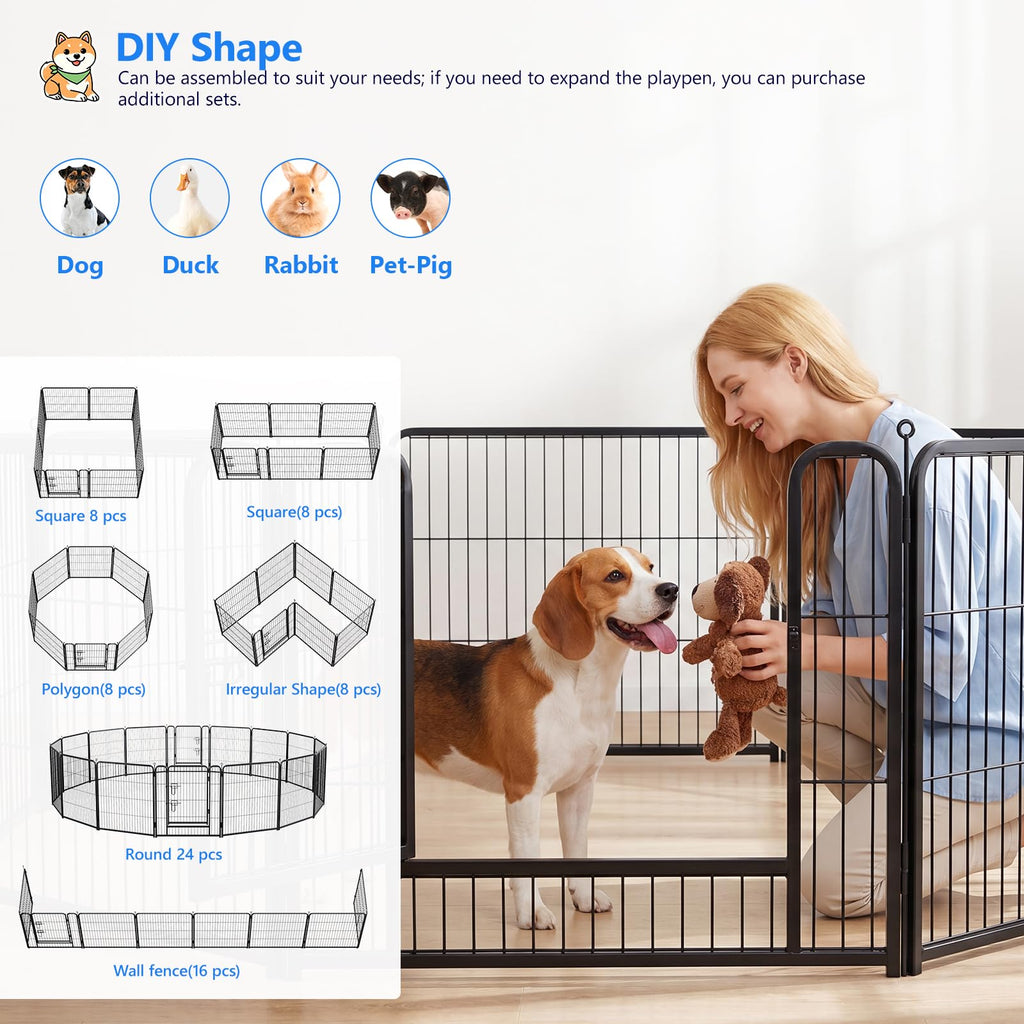 32 Inch 16 Panels Foldable Dog Playpen W231618
