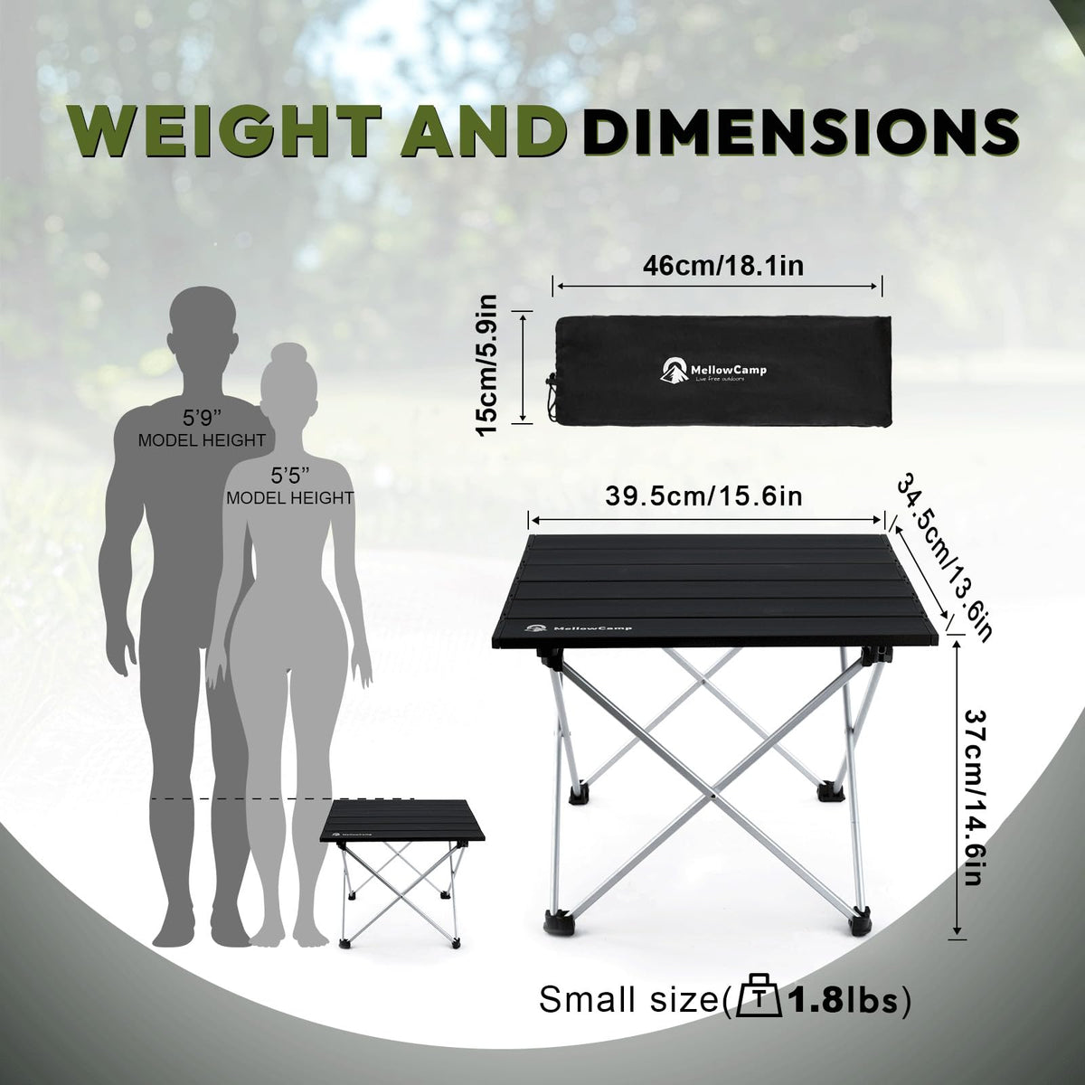 Ultralight Aluminum Folding Camping Side Table P6244