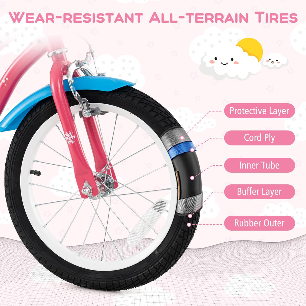 Girls Bike with Streamers & Doll-Seat L477385