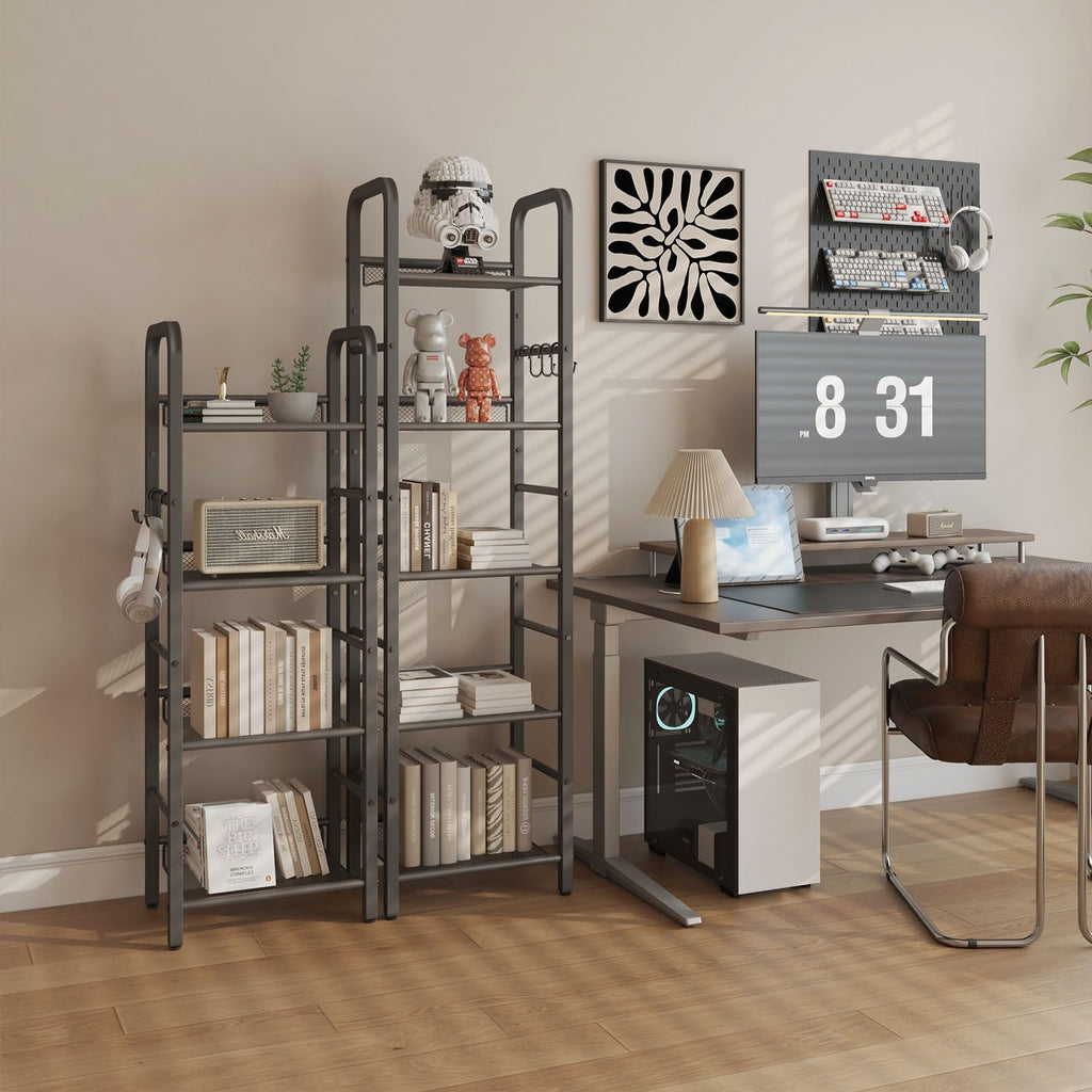 5 Tier Black Metal Bookshelf R741