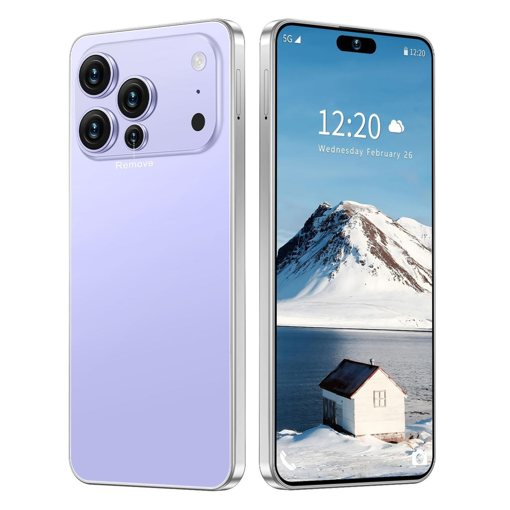 Unlocked Cell Phone 16GB+512GB Smartphone 6.99" HD Screen Android 15 5G 7000mAh (Purple) E80364