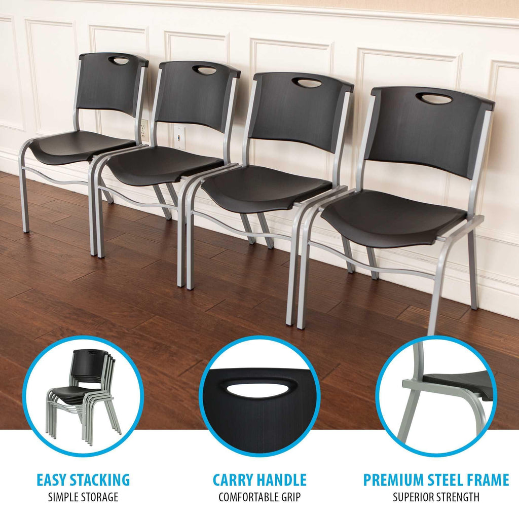 Black Stacking Chair 4 Pack P6447