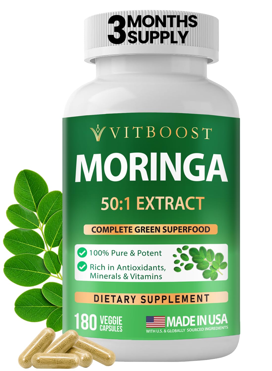 Moringa Oleifera Extract Capsules 400mg P218