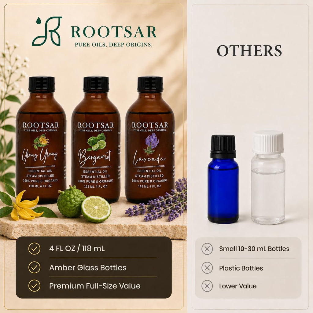 3 Pack Lavender Ylang Ylang Bergamot Essential Oils 4 Fl Oz L204