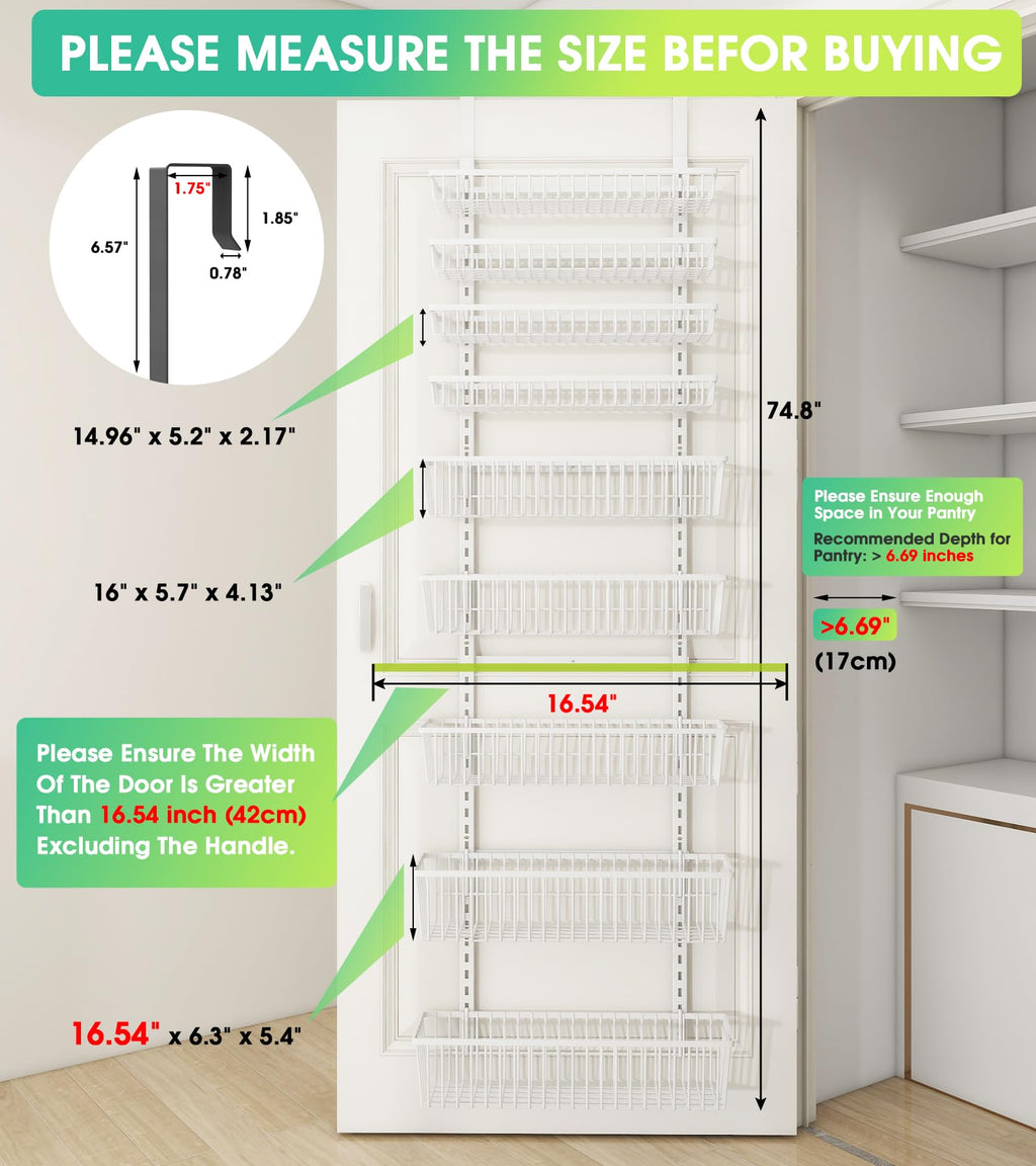 White 9-Tier Over The Door Pantry Organizer T919263