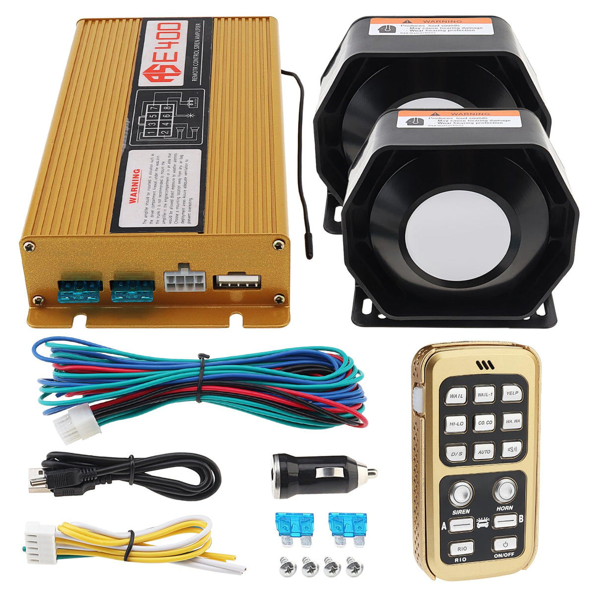 12V 400W 18 Tones Police Siren PA System with Horn Speaker & Remote Control V521598